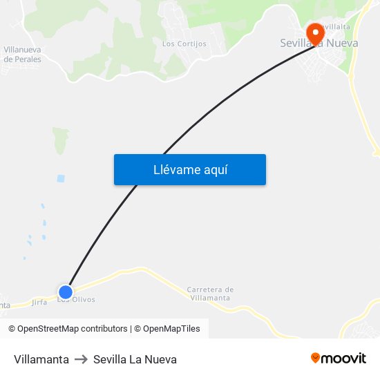 Villamanta to Sevilla La Nueva map