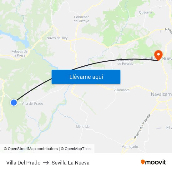 Villa Del Prado to Sevilla La Nueva map