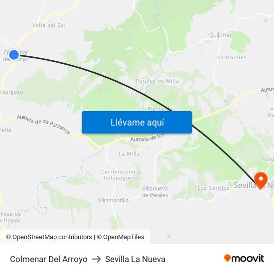 Colmenar Del Arroyo to Sevilla La Nueva map