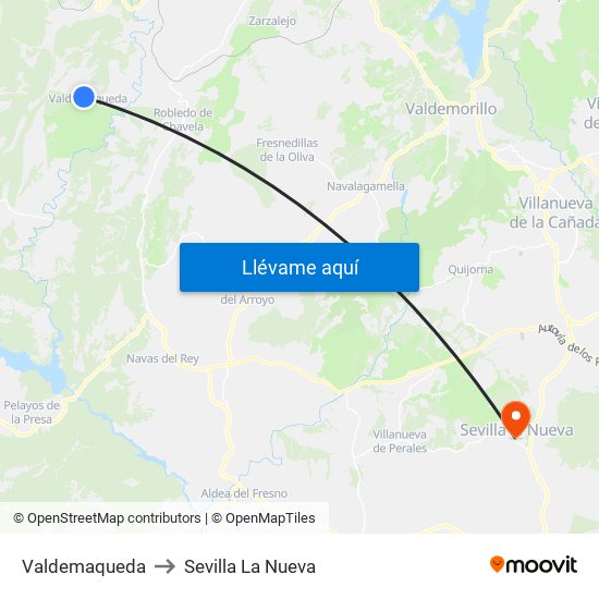 Valdemaqueda to Sevilla La Nueva map