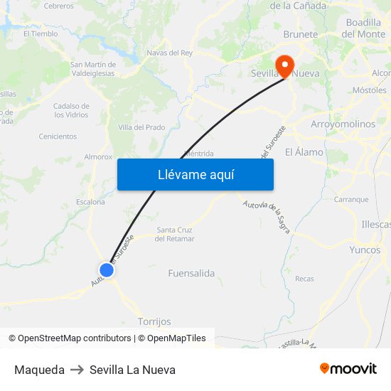 Maqueda to Sevilla La Nueva map