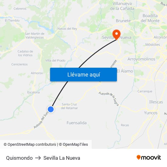 Quismondo to Sevilla La Nueva map