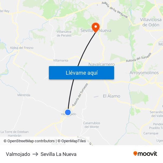 Valmojado to Sevilla La Nueva map