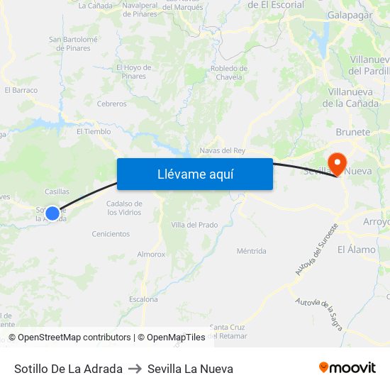 Sotillo De La Adrada to Sevilla La Nueva map