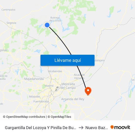 Gargantilla Del Lozoya Y Pinilla De Buitrago to Nuevo Baztán map