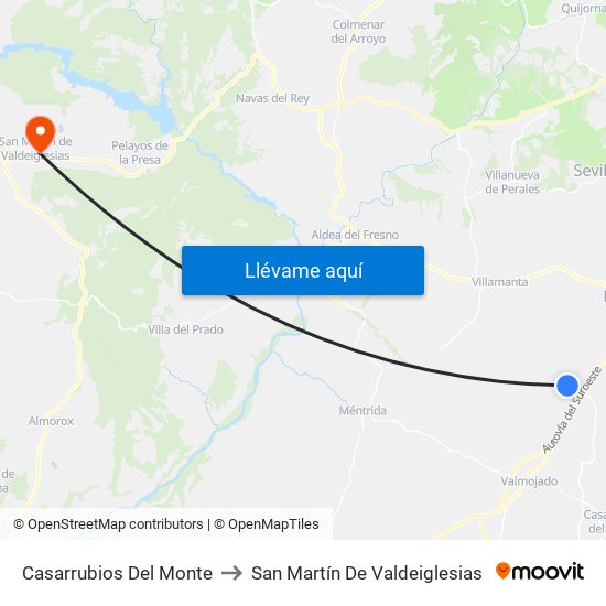 Casarrubios Del Monte to San Martín De Valdeiglesias map