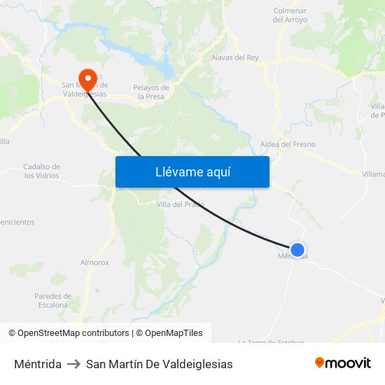 Méntrida to San Martín De Valdeiglesias map