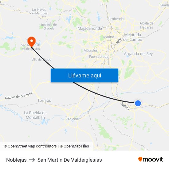 Noblejas to San Martín De Valdeiglesias map
