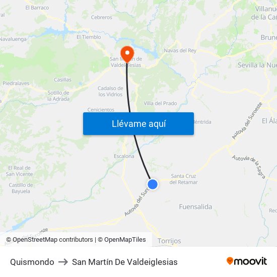 Quismondo to San Martín De Valdeiglesias map