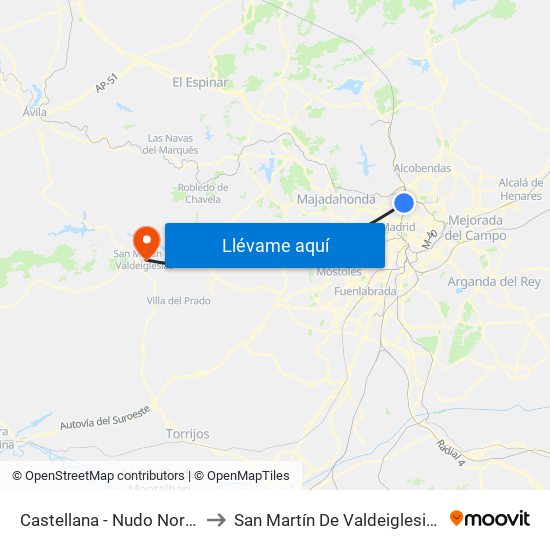 Castellana - Nudo Norte to San Martín De Valdeiglesias map