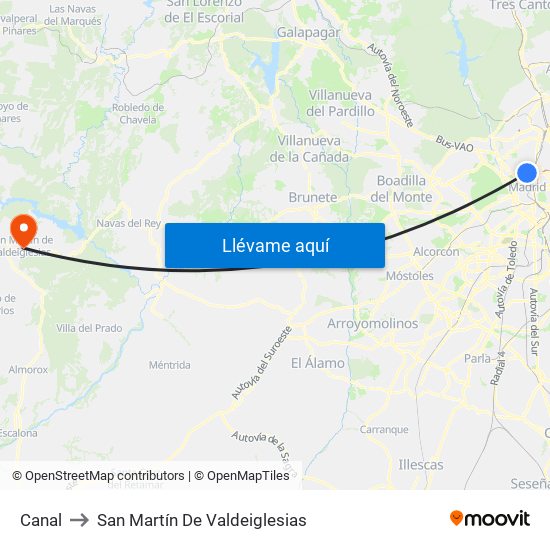 Canal to San Martín De Valdeiglesias map