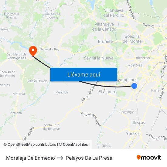 Moraleja De Enmedio to Pelayos De La Presa map
