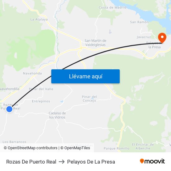 Rozas De Puerto Real to Pelayos De La Presa map