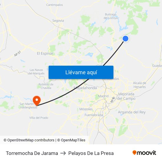 Torremocha De Jarama to Pelayos De La Presa map