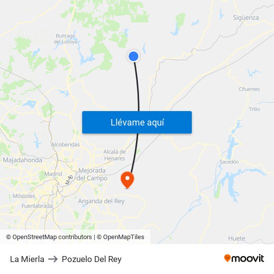La Mierla to Pozuelo Del Rey map