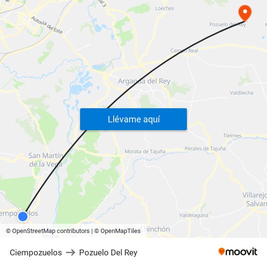 Ciempozuelos to Pozuelo Del Rey map