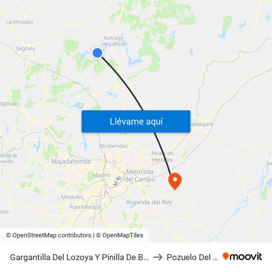 Gargantilla Del Lozoya Y Pinilla De Buitrago to Pozuelo Del Rey map