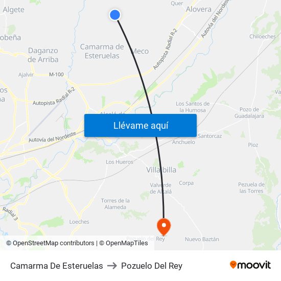 Camarma De Esteruelas to Pozuelo Del Rey map