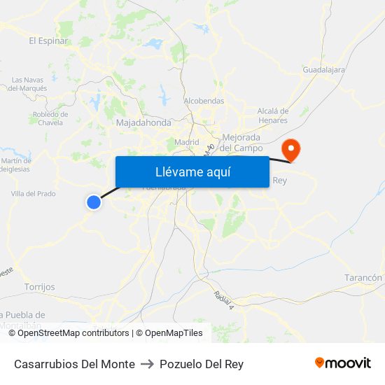 Casarrubios Del Monte to Pozuelo Del Rey map