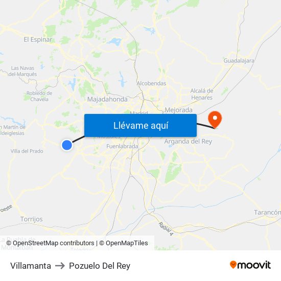 Villamanta to Pozuelo Del Rey map