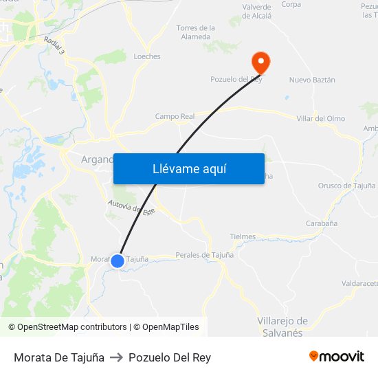 Morata De Tajuña to Pozuelo Del Rey map