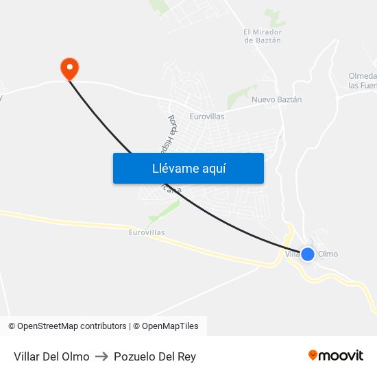 Villar Del Olmo to Pozuelo Del Rey map