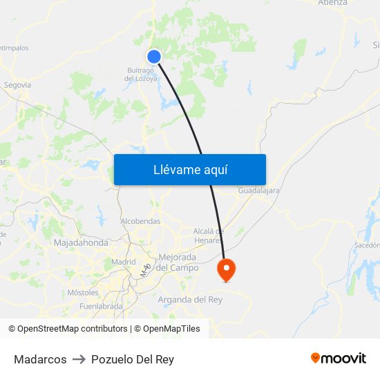 Madarcos to Pozuelo Del Rey map