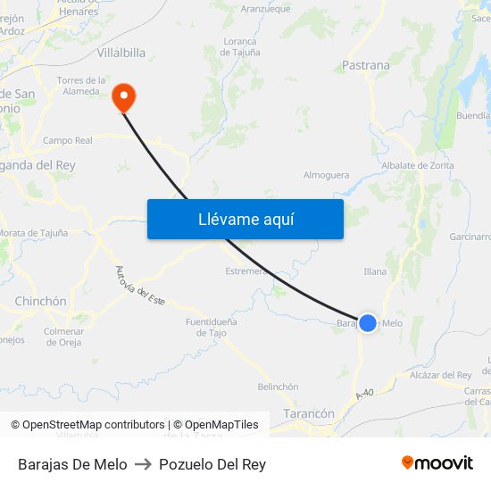 Barajas De Melo to Pozuelo Del Rey map