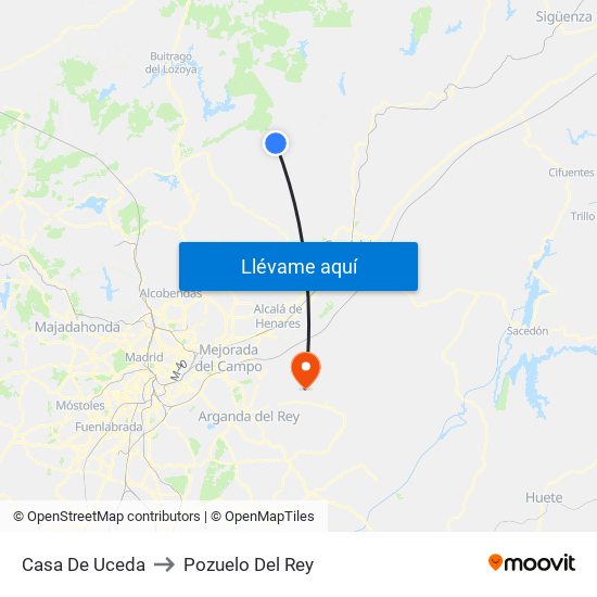 Casa De Uceda to Pozuelo Del Rey map