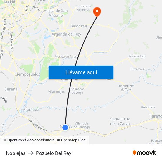 Noblejas to Pozuelo Del Rey map