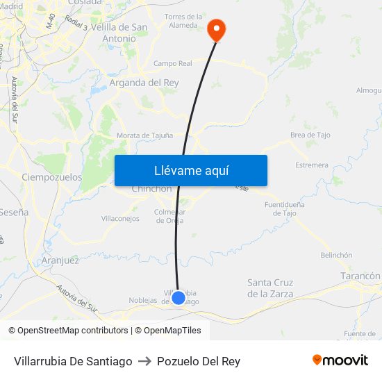 Villarrubia De Santiago to Pozuelo Del Rey map