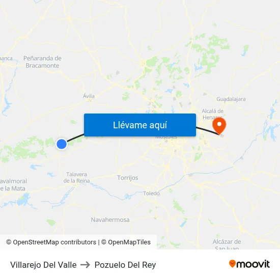 Villarejo Del Valle to Pozuelo Del Rey map