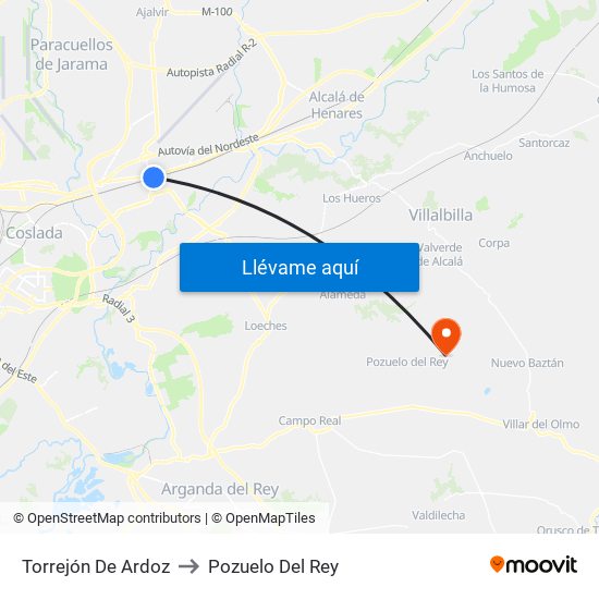 Torrejón De Ardoz to Pozuelo Del Rey map