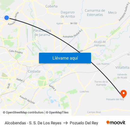 Alcobendas - S. S. De Los Reyes to Pozuelo Del Rey map