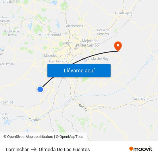 Lominchar to Olmeda De Las Fuentes map