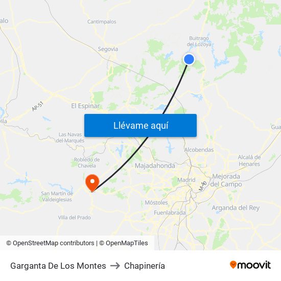 Garganta De Los Montes to Chapinería map
