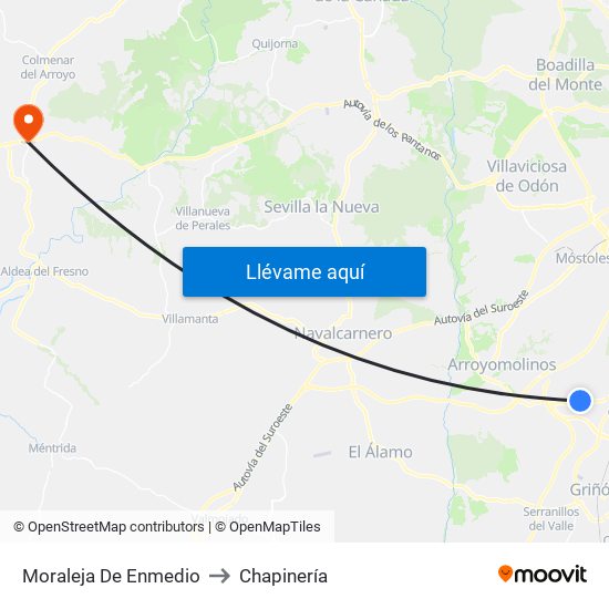 Moraleja De Enmedio to Chapinería map