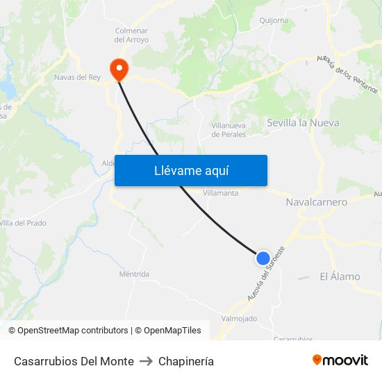 Casarrubios Del Monte to Chapinería map