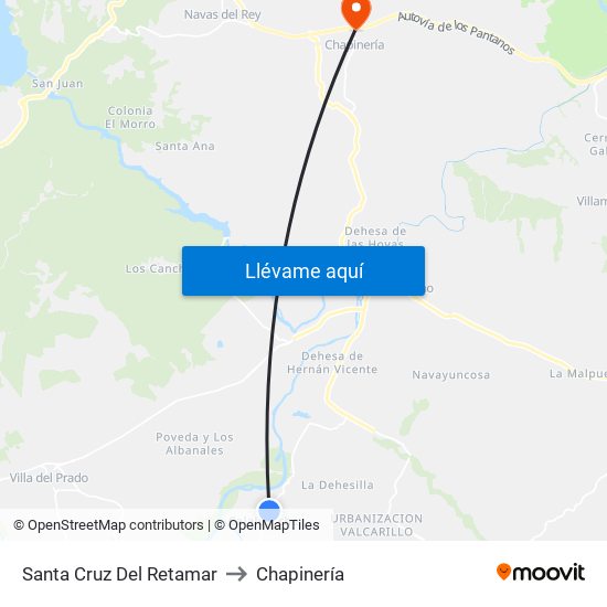 Santa Cruz Del Retamar to Chapinería map