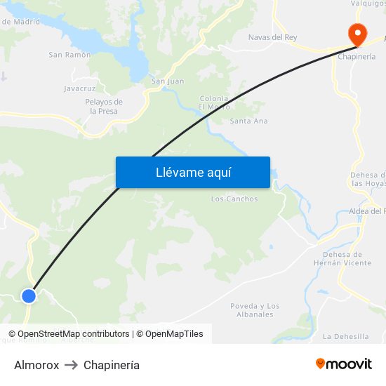 Almorox to Chapinería map
