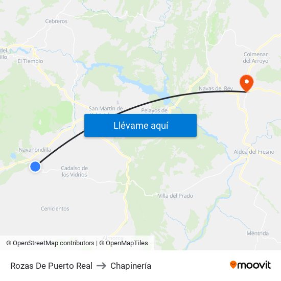 Rozas De Puerto Real to Chapinería map