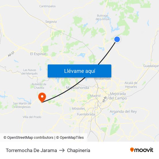 Torremocha De Jarama to Chapinería map