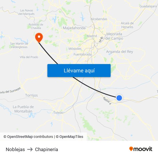 Noblejas to Chapinería map