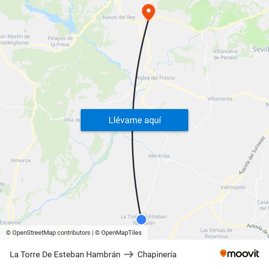 La Torre De Esteban Hambrán to Chapinería map