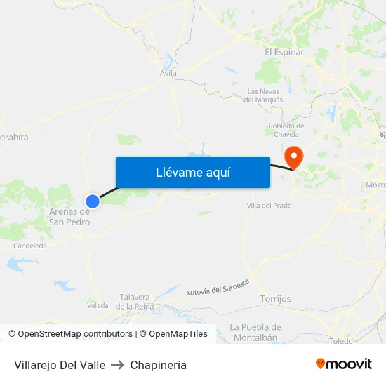 Villarejo Del Valle to Chapinería map