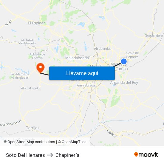 Soto Del Henares to Chapinería map
