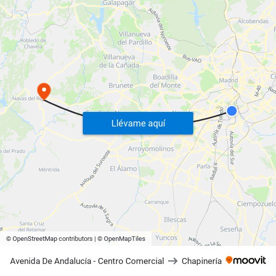 Avenida De Andalucía - Centro Comercial to Chapinería map