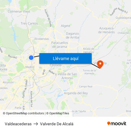 Valdeacederas to Valverde De Alcalá map