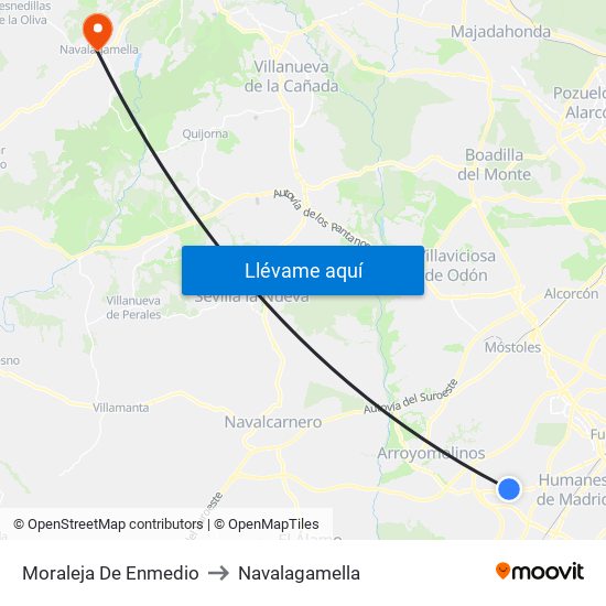 Moraleja De Enmedio to Navalagamella map