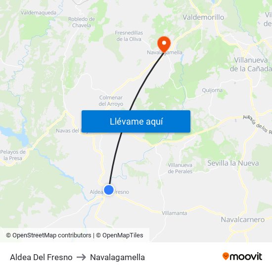 Aldea Del Fresno to Navalagamella map